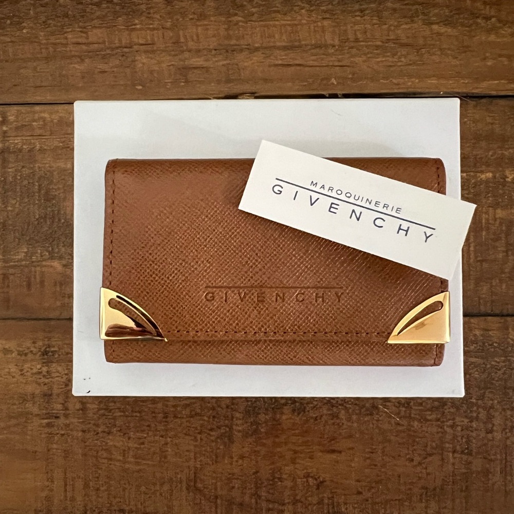 New Givenchy Brown Leather Key Holder